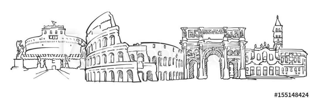 Bild på Rome Italy Panorama Sketch